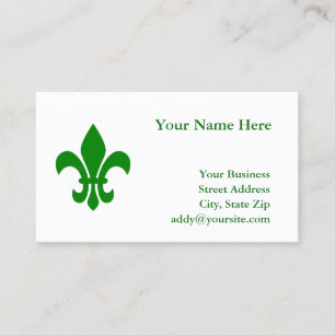 Carte De Visite Fleur de Lis verte