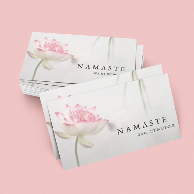 Carte De Visite Fleur de lotus blanc pinkish © (Créateur téléchargé)