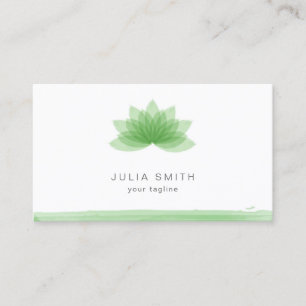 Carte De Visite Fleur de Lotus dans la couleur verte