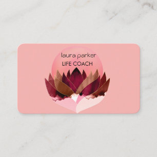 Carte De Visite Fleur de Lotus de Massage de Méditation de Yoga Bi