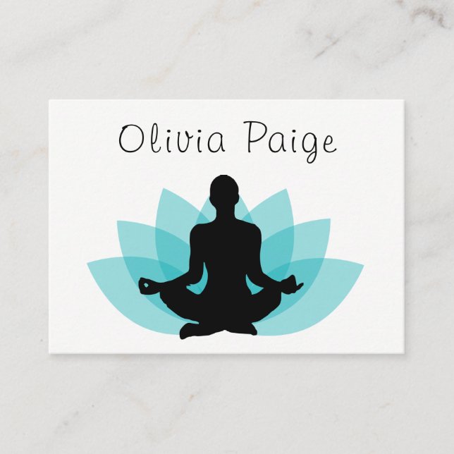 Carte De Visite Fleur de Lotus de méditation d'instructeur de yoga (Devant)