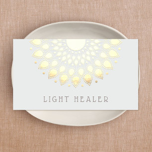 Carte De Visite Fleur de Lotus Jaune Mandala Energy Healer, Yoga