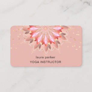 Carte De Visite Fleur de Lotus Professeur Élégant de Yoga et de Mé