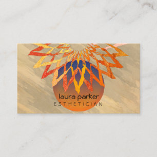Carte De Visite Fleur de Lotus Rouge Jaune Yoga Méditation holisti