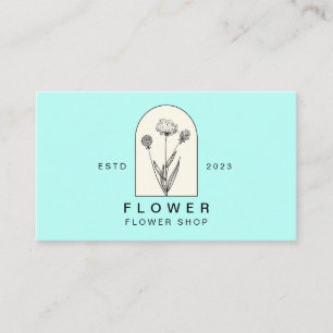 Carte De Visite Fleur De Pissenlit Fleuriste Floral Teinte Beige F