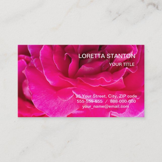 Carte De Visite Fleur de rose (Devant)