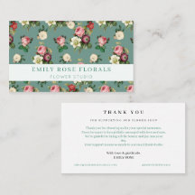 Carte de visite Fleur de Rose Vintage