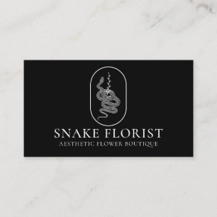 Carte De Visite Fleur de serpent d'animal noir