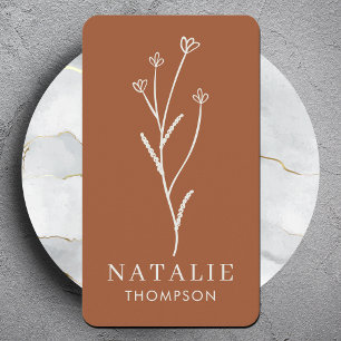 Carte De Visite Fleur de terre rustique boho chic et branchée