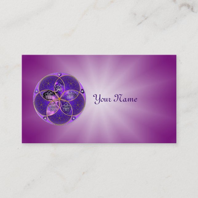 Carte De Visite Fleur de Vénus du rose violet de fineART d'amour (Devant)