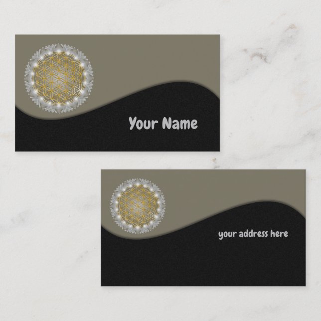 Carte De Visite FLEUR DE VIE - Géométrie sacrée Lumière 1 (Devant / Derrière)