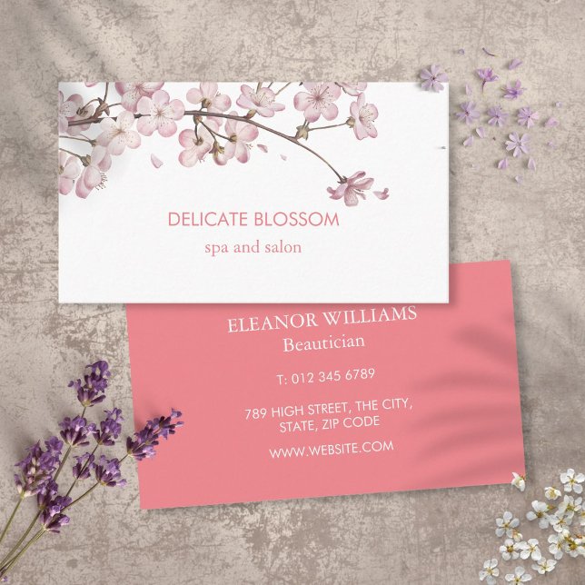 Carte De Visite Fleur délicate chic moderne (Créateur téléchargé)