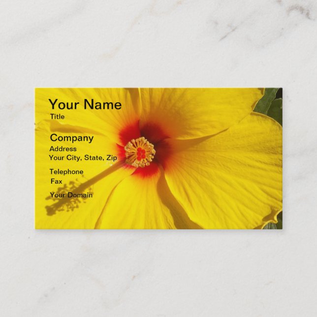 Carte De Visite Fleur d'Hibiscus jaune (Devant)