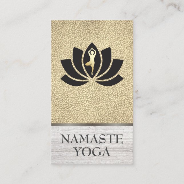 Carte De Visite Fleur d'instructeur de yoga (Devant)