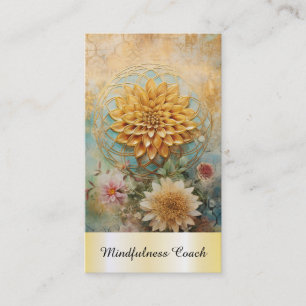 Carte De Visite *~* Fleur d'or QR de la vie AP92 Reiki Yoga Sacred