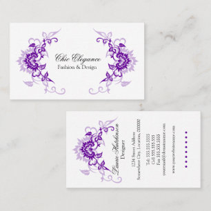 Carte De Visite Fleur Élégante avec Enjolivure