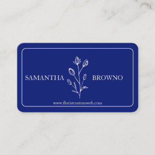 Carte De Visite Fleur encadrée beige marine