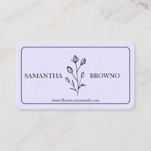 Carte De Visite Fleur encadrée lavande violet
