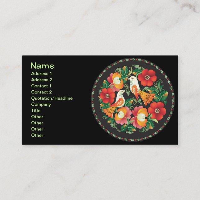 Carte De Visite Fleur fine Cool mignonne Girl Retro Floral (Devant)