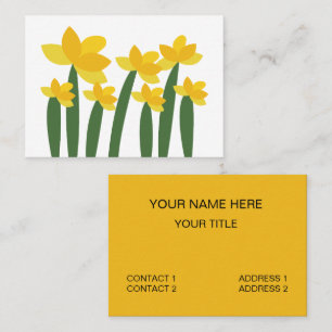 Carte De Visite Fleur Florale De Narcisse Jaune Fleuriste