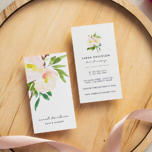 Carte De Visite Fleur floue   Aquarelle moderne Floral Vertical