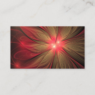 Carte De Visite Fleur fractale de fansy rouge