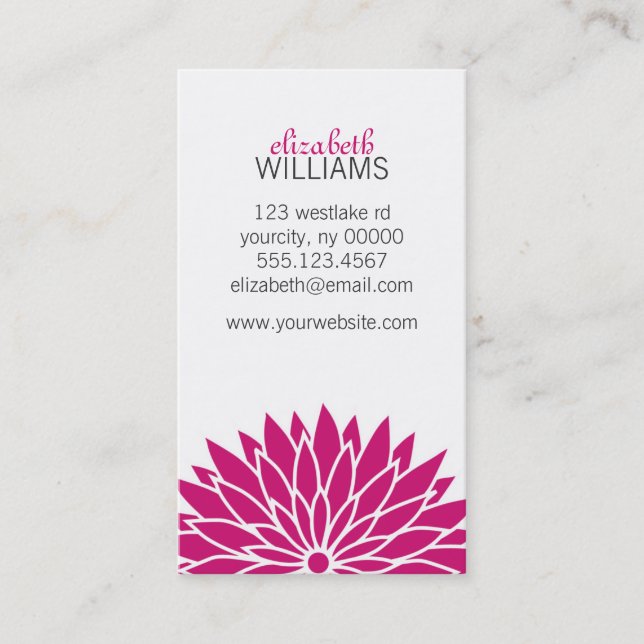 Carte De Visite Fleur Fuchsia (Devant)
