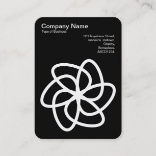 Carte De Visite Fleur géométrique 05 - Noir sur Blanc