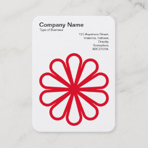 Carte De Visite Fleur géométrique 07 - Noir sur Blanc