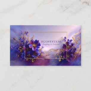 Carte De Visite Fleur géométrique abstraite violet or luxueux