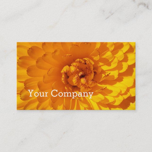 Carte De Visite Fleur jaune d'or moderne de souci (Devant)