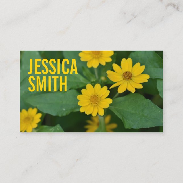 Carte De Visite Fleur Jaune Fleur Florale Nature Photographie (Devant)
