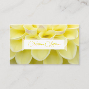 Carte De Visite Fleur jaune minimaliste fleuriste rectangle blanc