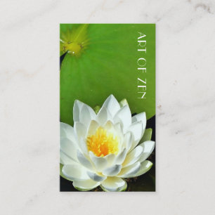 Carte De Visite Fleur Lotus Blanc Photo Vert