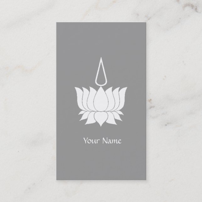 Carte De Visite Fleur Lotus blanche (Devant)
