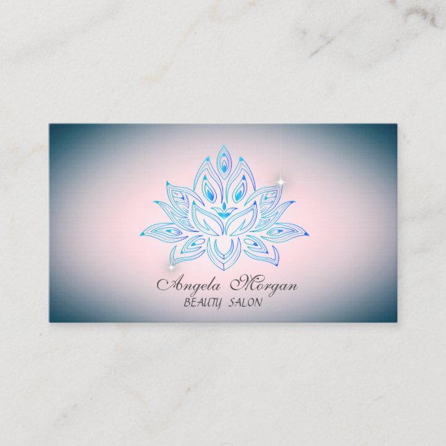 Carte De Visite Fleur Lotus Bleu Professionnel (Devant)