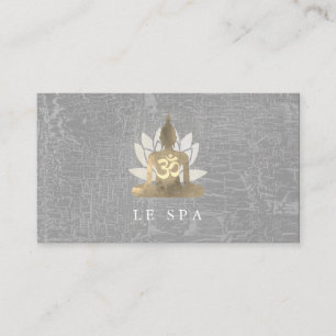 Carte De Visite Fleur Lotus / Gris marbré   Yoga