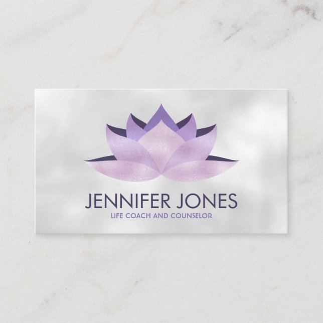 Carte De Visite Fleur Lotus Lavender rose (Devant)