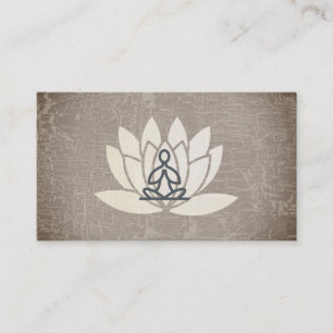 Carte De Visite Fleur Lotus   Main   Pose assise Yoga   Enseignant