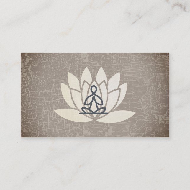 Carte De Visite Fleur Lotus | Main | Pose assise Yoga | Enseignant (Devant)