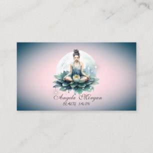 Carte De Visite Fleur Lotus Professionnelle Yoga Girl
