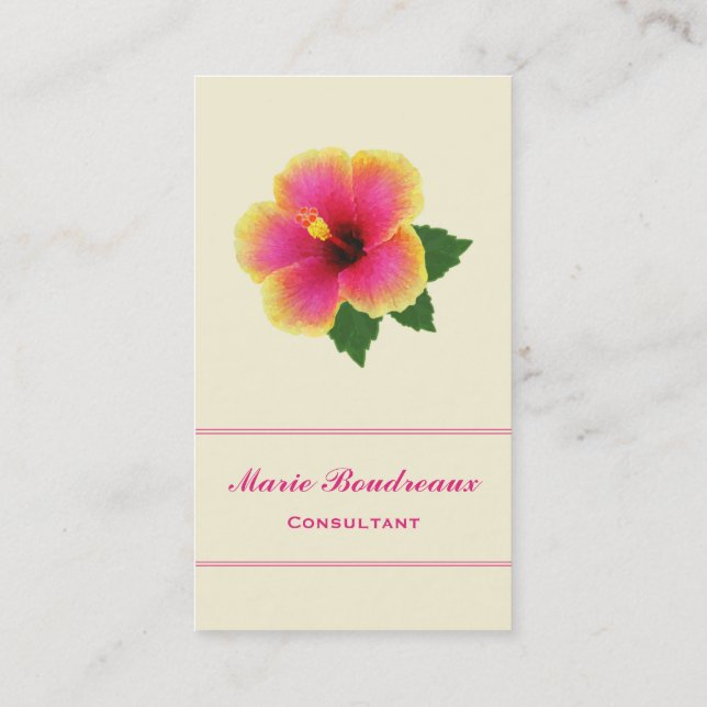 Carte De Visite Fleur lumineuse de ketmie (Dos)