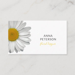 Carte De Visite Fleur marguerite élégante et moderne sur blanc