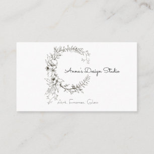 Carte De Visite Fleur noire et blanche