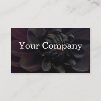 Carte De Visite Fleur noire florale moderne de dahlia