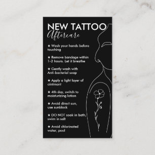 Carte De Visite Fleur noire sur l'épaule nouvelle tatouage soins p