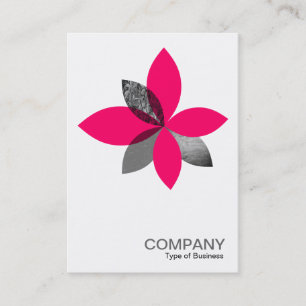 Carte De Visite Fleur Plante géométrique - Rouge néon