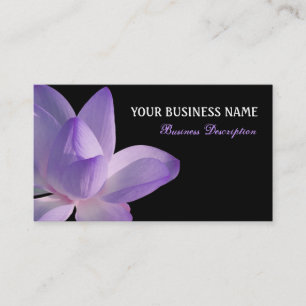 Carte De Visite Fleur pourpre de Lotus sur le noir