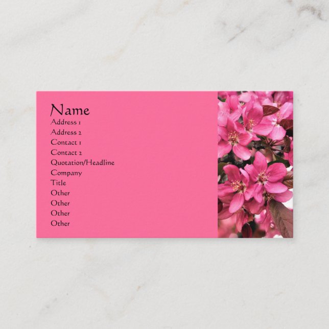 Carte De Visite Fleur Printemps (Devant)