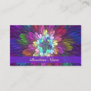 Carte De Visite Fleur psychédélique colorée Art fractal Abstrait